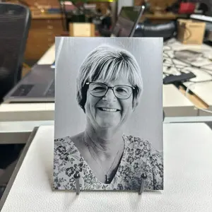 Laser Engraved Metal Photo Frame with Stand - Personalized Memory Frame for Home Decor - Customizable Gift or Keepsake - Elegant Design for Living Space Enhancement