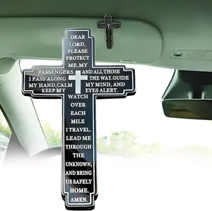 Christian Cross Car Visor Clip - Automotive Interior Decoration, Drive Safety Accessory, Spiritual Gift for Drivers