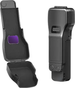 AMAZEAR Gimbal Screen Protective Cover for DJI OSMO Pocket 4/Pocket 3/Xtra Muse, Pocket4 Accessories Portable Lens Cap Hard Case with Soft Lining for Carry/Protection/Storage, Quick Open/Close, Black