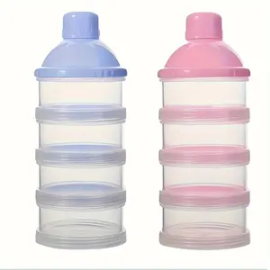 1pc/2pcs Baby 4-Layer Transparent Milk Powder Organizer, Stackable Food Storage Box for Infant Baby Food and Snacks, Portable Travel Feeding Container