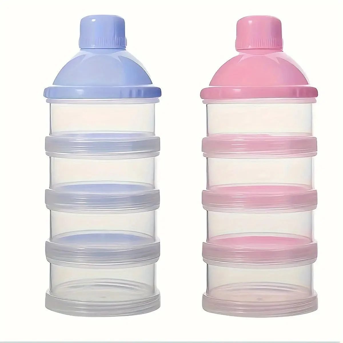 1pc/2pcs Baby 4-Layer Transparent Milk Powder Organizer, Stackable Food Storage Box for Infant Baby Food and Snacks, Portable Travel Feeding Container
