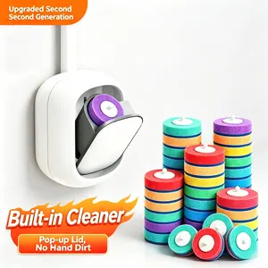 New upgrade, toilet cleaning kit with disposable self-cleaning pads—no pre-rinse needed, no mess, no odors. Simplifies bathroom hygiene. Suitable for sink, bathtub drain, washbasin, and urinal. Wall-mounted toilet brush cleaning system bathroom kit.