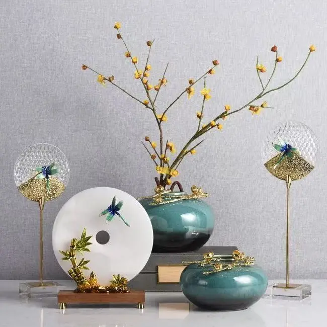 Chinese-Style Enamel Handmade High-End Home Decoration-Jianyu Unprocessed Jade