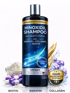 950ML Minoxidil Shampoo Hair Growth Complex – Thickening Hair Regrowth Shampoo with Biotin, Keratin & Collagen – Sulfate Free Hair Loss Treatment for Men & Women – Scalp Strengthening Formula 32oz
