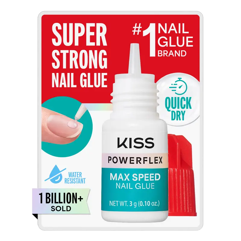 Kiss PowerFlex Maximum Speed Fake Nail Glue - 0.10 oz. | Nail Adhesive, Press-On Glue, Fast Drying, Strong Hold