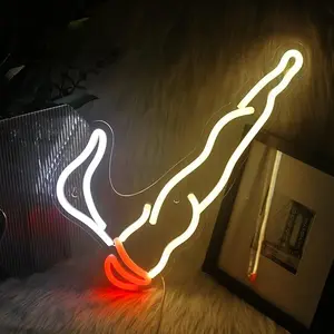Unique Cigar Smoke Shape LED Neon Light for Man Cave Room, Powered by USB 5V Lamp Home Decor Decoration Tabletop