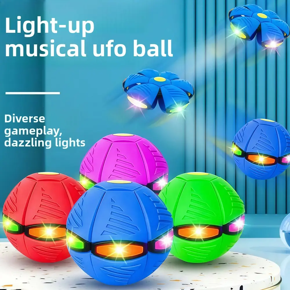 UFO Transforming Ball Toy - Fun Step-On Bouncing Disc with Dazzling Lights, Musical Features for Parent-Child Outdoor Play (Sports & Outdoor Leisure Recreation Equipment)