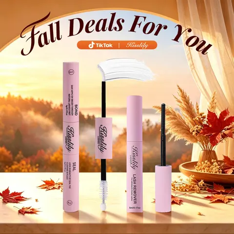 Kisslily Lash Bond & Seal + Remover Kit,3-in-1 Cluster Lash Adhesive Set,Waterproof Long-Lasting,Black & White Glue | 5ML Clear Lash Remover for Cluster Eyelash Extensions, Self-application Individual Lashes at Home Makeup #tiktokshopstockup