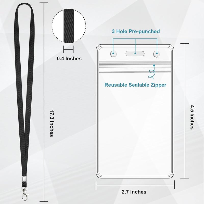 3 Pack Clear ID Badge Holder with Lanyard Black Lanyards with Vertical ID Badge Holder for Office, School, Travel 3 Pack Clear ID Badge Holder with Lanyard Black Lanyards with Vertical ID Badge Holder for Office, School, Travel