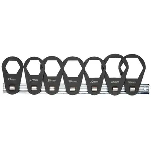 7PCS 3/8" Drive Offset Oil Filter Socket Set, Low Profile & Offset Design, Easy Access Oil Filter Removal Tool Kit for Mechanics