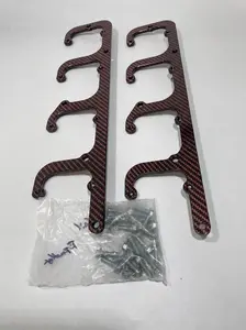 Custom Velvet Red Carbon Fiber Hydro Dipped LS Coil Brackets Fit LSX Swap Truck 5.3L LS1 LS3 LS2 LO4 LO9 LS6 L92 L99 L33 LR4