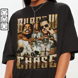Joe Burrow Ja Marr Chase Football Shirt Unisex, Football 90s Vintage Graphic Tee, Gift for Fans