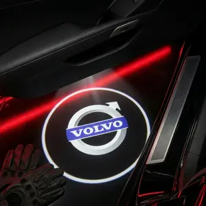 2 Pcs Volvo Carbon Fiber Welcome Lights Set, Car Door Projection Lamp, Laser Light, Custom Decorative Floor Lamp (batteries Not Included)