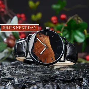 ENGRAVED WOOD WATCH - First Anniversary Gift For Husband - Resin Wooden Watch For Men - Birthday Gift For Him - Groomsmen Gifts Personalized