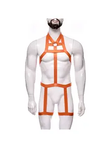 Men's Fashion Nightclub Style One-Piece Bondage Chest Harness Set, Elastic Adjustable, Perfect for Party, Nightclub & Stage Performance