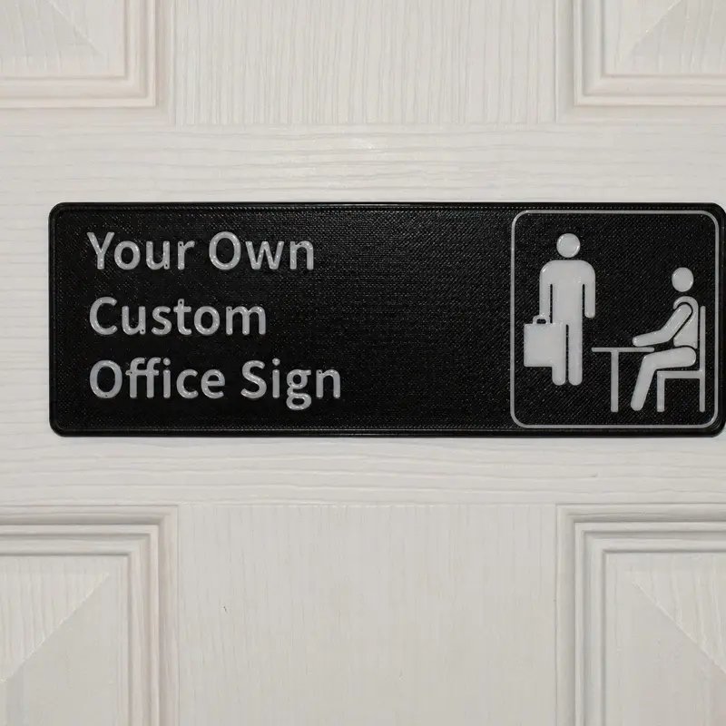 Custom Office Sign 3D Printed Personalized Door Sign with Icon Design for Office Use