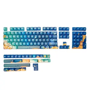 PBT Keycaps Set with MOA Profile for MX Switches - Gaming Mechanical Keyboard, Full 134 Keys ANSI/ISO Layout, Includes Keycap Puller