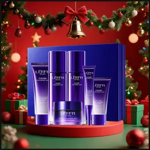 6-Piece Caviar & Hyaluronic Acid Brightening Skincare Set - Reduces Dryness, Roughness, Dullness, Boosts Skin Hydration, Unisex (Ideal for Women), Moisturizers Deep Hydration, Hydrating Set, Great for Autumn/Winter Care & Night Use, Perfect Holiday Gift