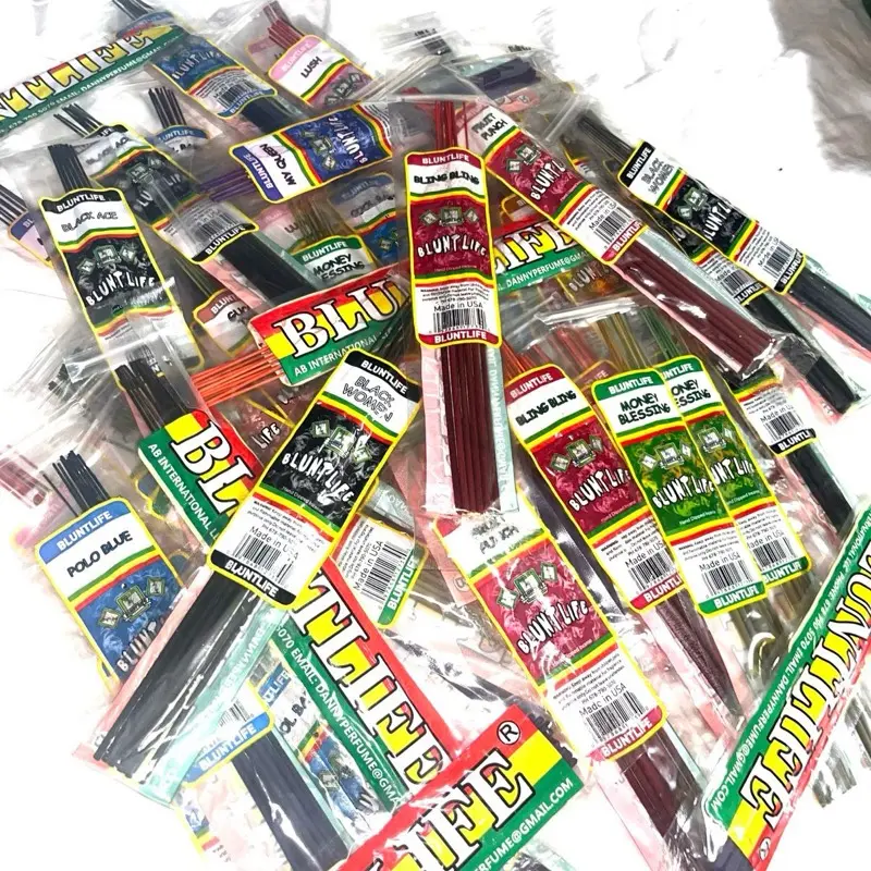 BluntLife 10.5" Incense Sticks Random Variety 15 Pack bundle Odor Eliminator Wooden Aromatherapy Holder