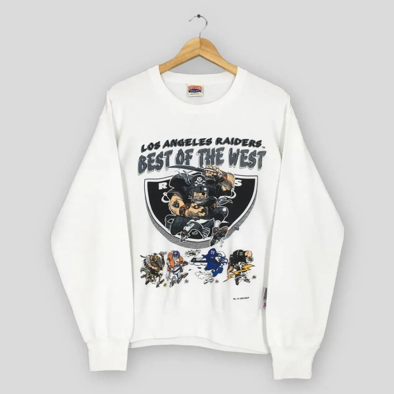 Vintage 90s Los Angeles Raiders Football Sweatshirt Medium LA Raiders Best West Football Logo Jumper Oakland Raiders American Football Sweater 84C