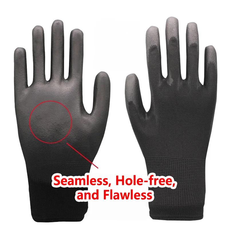 12PCS Black PU Coating Gloves Anti-Slip Multi-scenario Nylon PU Gloves Durable Gardening Machinery Automotive Repair 12PCS Black PU Coating Gloves Anti-Slip Multi-scenario Nylon PU Gloves Durable Gardening Machinery Automotive Repair