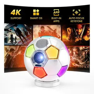 2026 New 4K Projector with WiFi and Bluetooth, Built-in Apps Movie with Auto Electric Focus & Keystone,soccer led Proyector with speaker for Indoor/Outdoor, Compatible with Phone/TV Stick/PC/PS5