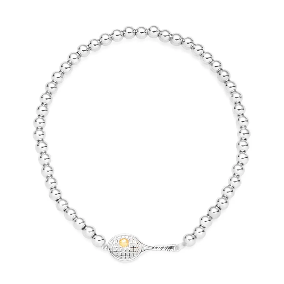 Tennis Racket Beaded Two Tone Bracelet for Women
