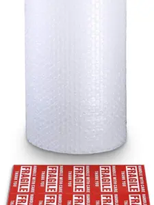 Bubble Cushioning Wrap Rolls 3/16" x 12" x 15' ft Perforated Every 12" for Secure Packaging Shipping Mailing Gift Wrapping Supplies
