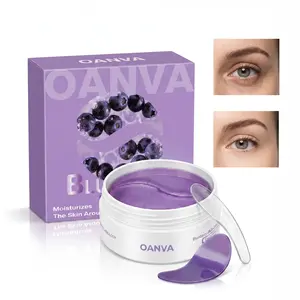 OANVA Moisture-Rich Blueberry Hydrogel Eye Mask - Under Eye Patches for Dark Circles, Puffiness & Fine Lines, 30 Pairs of Hydrating Gel Pads