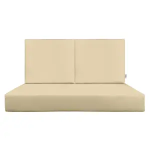 RSH Decor Sunbrella Foam Loveseat Cushion Set For Patio 46”x26” Canvas Beige Deep Seating