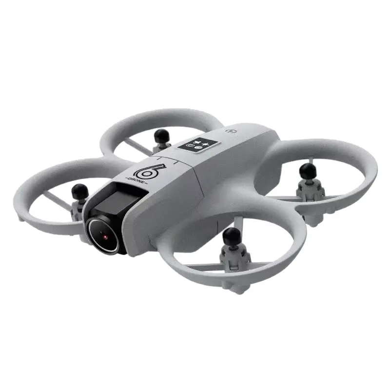 Novice-Friendly Mini RC Drone for Kids (13 cm by 11 cm) - Durable Plastic Remote Control Quadcopter Toy, Rechargeable Battery, Handheld Controller, Shockproof Full Coverage Protection, LED Hand Control, Primary School Student Accessories, Single-Battery V