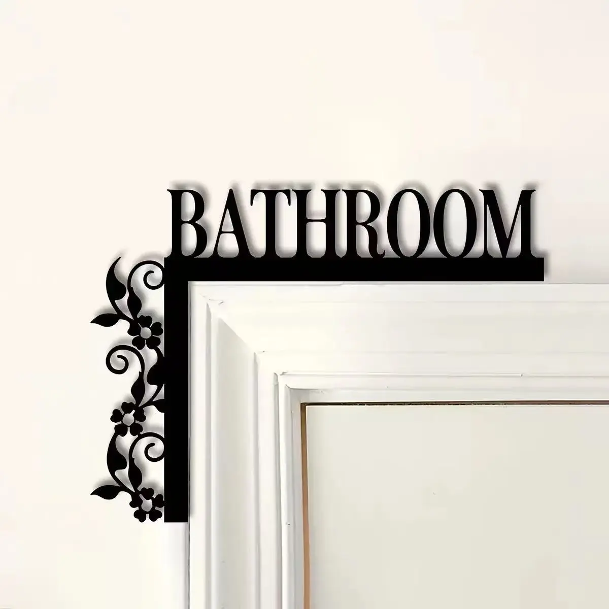Home Decor Indoor Door Frame Hanging, Iron Art Logo (vintage Style), Bathroom Door Top Decoration, Bathroom Sign, Unique Corner Accent Piece, Vintage Plaque, Decorative Plaque Sign, Artistic Home Accessory