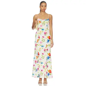 For Love & Lemons Tropical Bloom Maxi Dress in White