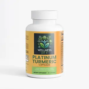 Wellness JFT Platinum Turmeric Capsules 60 Count with Turmeric Root Powder Glucosamine Boswellia Extract & Piperine for Joint Support
