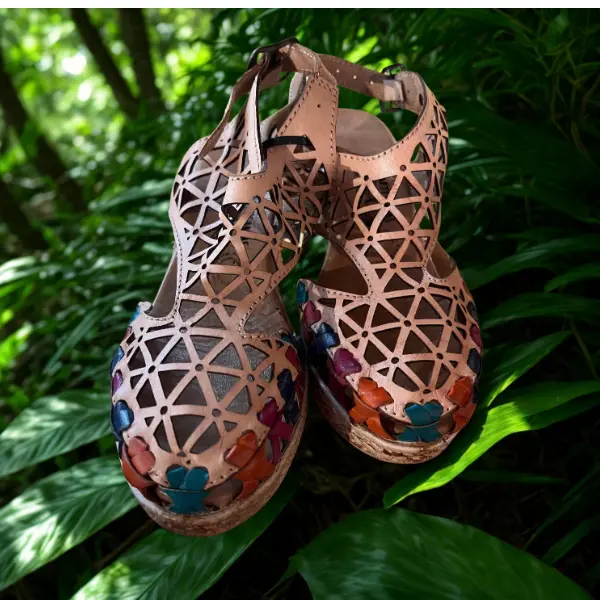 Handmade Mexican Leather Wedges/ Heels