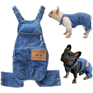 Shirts Clothes Denim Overalls, Pet Jeans Onesies Apparel, Puppy Jean Jacket Sling  Costumes, Fashion Comfortable Blue Pants Clothing for Small Medium Dogs Cats Boy Girl (Blue, X-Large)