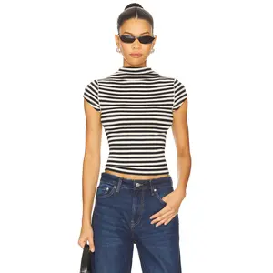 Free People x We The Free Lola Tee Stripe In Black & White Stripe