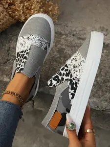 New Women's Casual Athletic Sneakers, Thick Sole Round Toe Trainers, PU Leather Summer Shoes, Graphic Pattern, Breathable Soft Bottom, Walking Shoes