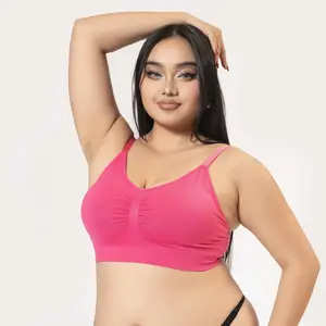 New Women's Wirefree Shaping Bra Unlined Seamless Sports Bra Full Coverage Wirefree Shaping Bra with Adjustable Spaghetti Straps