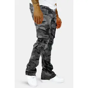 Vortex Cargo Stacked Denim (Black Camo)