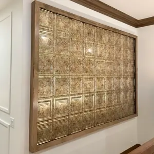 The Luxe Accent Wall Frame Handcrafted Tile Media Backdrop for Living Room Decor