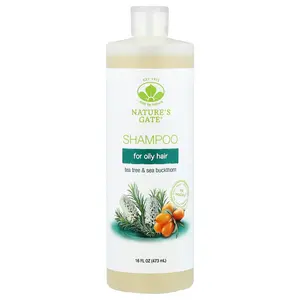 Mild By Nature (Nature's Gate), Tea Tree & Sea Buckthorn Shampoo for Oily Hair, 16 fl oz (473 ml)