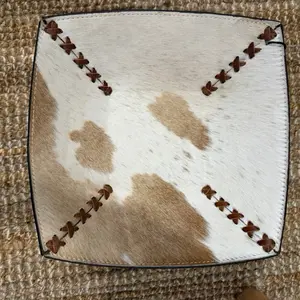 Genuine Leather Bowl with cowhide