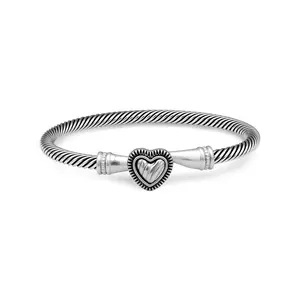 Aprilery Twisted Rope Heart Bracelet for Women, Exquisite & Versatile Bangle for Daily Wear/Gifting