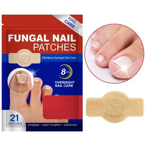 21pcs/box Fungal Nail Health Care Patches, Hydrogel Toenail Nail Treatments Patch Comfort Daily Care Nails Kit Set for Solving Fungal Nails and Other Nail Problems, Nail Repair Manicure Supplies Overnight Renewal for Men & Women
