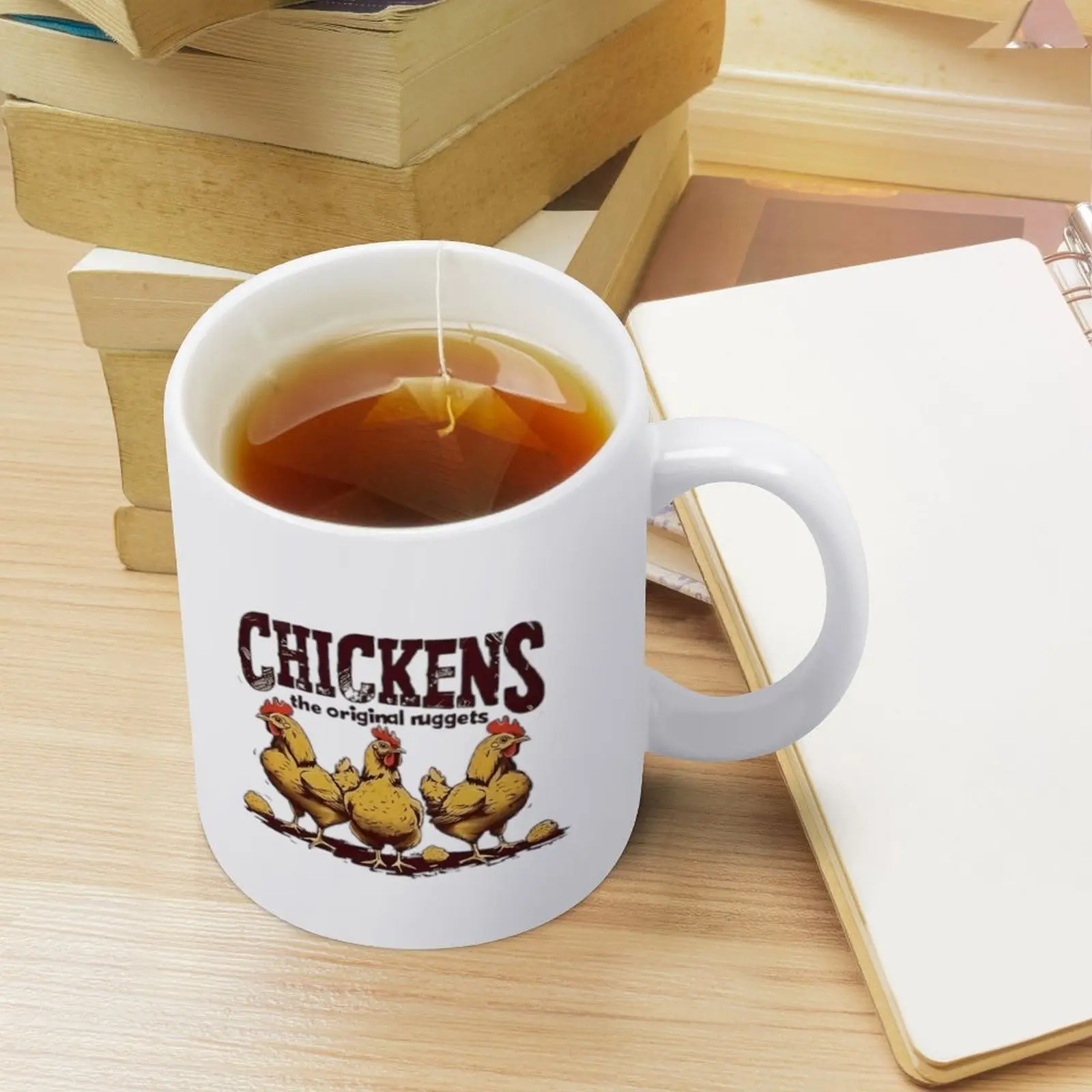 Funny Chickens The Original Nuggets 11oz Ceramic Coffee Mug-Cup, Cute Cups Farm-Themed Mugs for Chicken Lovers, Farm Animals Drinkware, Birthday Gift for Adults