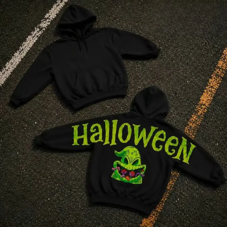 Retro Oogie Boogie Halloween Back Lettering Sweatshirt Hoodie, Nightmare Before Christmas Candy Monster Back Print, Spooky Season, Gift for Him and Her, Vibes