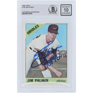 Jim Palmer Baltimore Orioles Autographed 1966 Topps #126 Beckett Fanatics Witnessed Authenticated 10 Rookie Card with "HOF 90" Inscription - Fanatics Authentic Certified