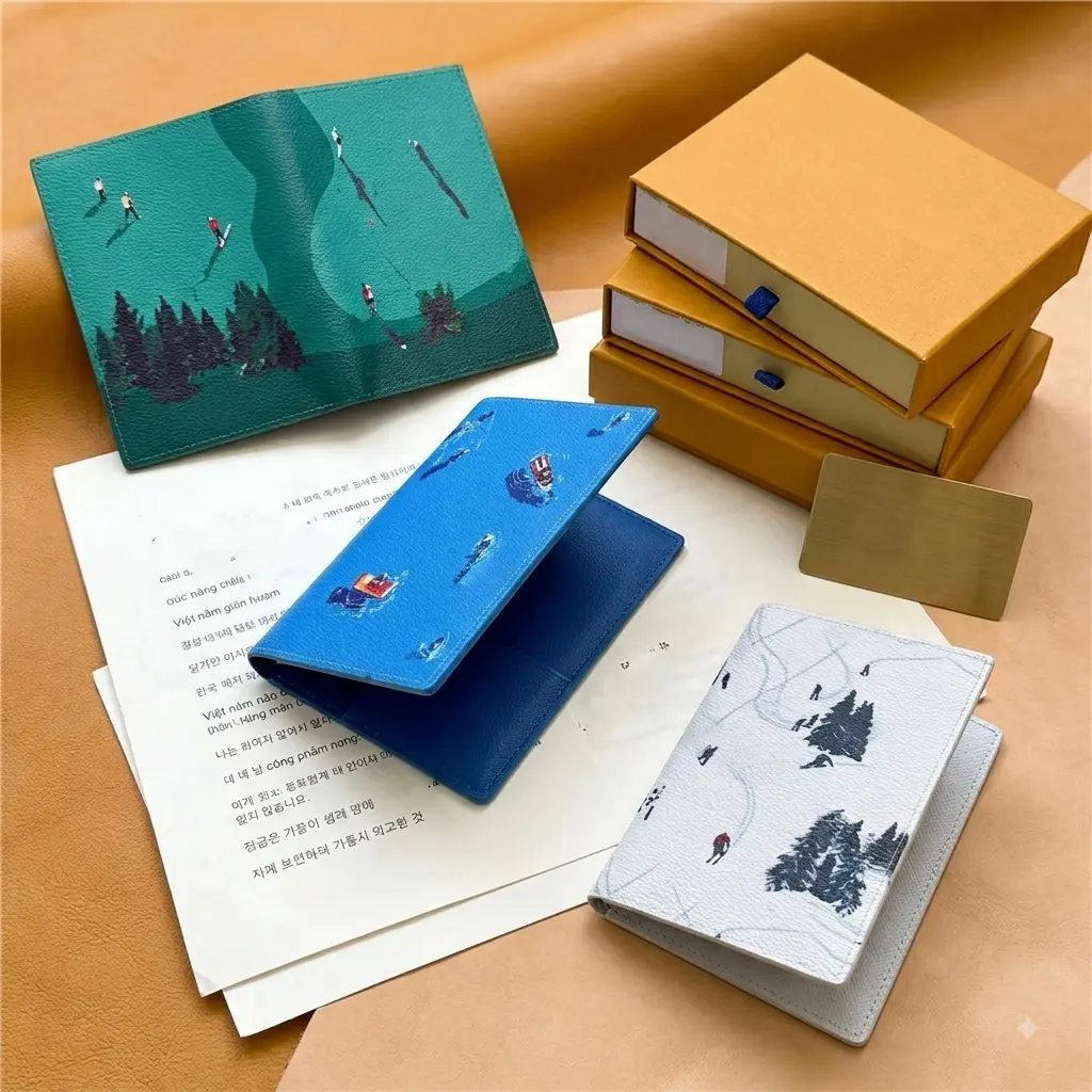 Stylish Graffiti Passport Holder Card Wallet with Premium Gift Box, full box.
