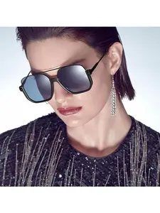 Unisex Oversized Sports Sunglasses - Retro Metal Double-Bridge Gold Frame, AC Lens, Super Large Square-Cat Eye Rectangle Shape, Nighttime Yellow Tint for Driving Night Vision